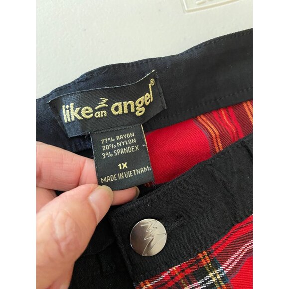 Like An Angel Half Black & Red Plaid Punk Pants Womens 1X - Picture 3 of 10